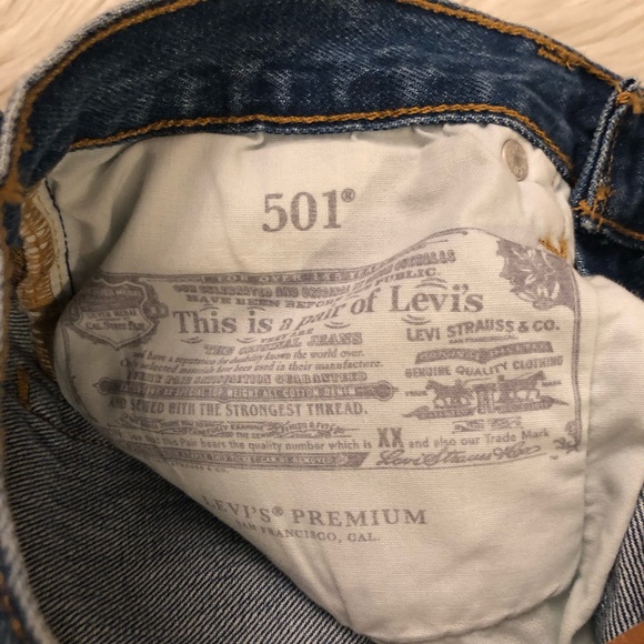 Levi’s 501 Original High Rise Straight Leg Blue Denim Premium Jeans 26 x 30 - Picture 15 of 16